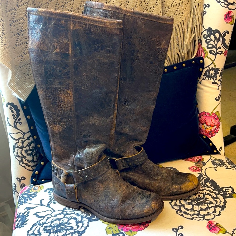 Distressed Frye boots